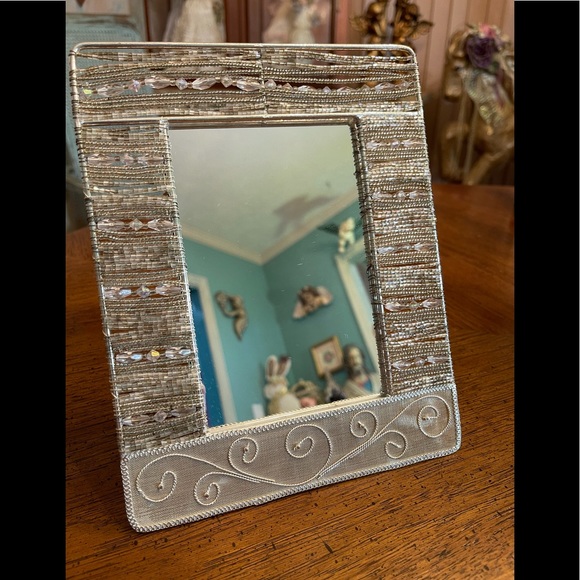 Silver Beaded Vanity Mirror - Picture 7 of 7